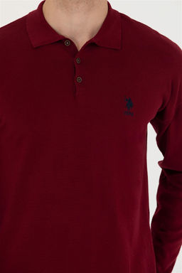U. S. Polo Assn Мужской бордово-красный базовый свитер - U.s. polo assn фото 7