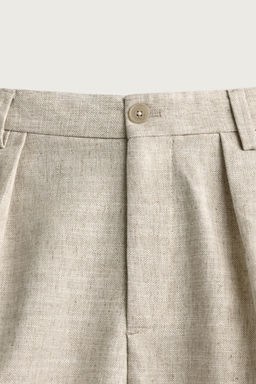 PANTAL?N RELAXED FIT ESTRUCTURA PLIEGUES / Beige claro - Zara фото 8
