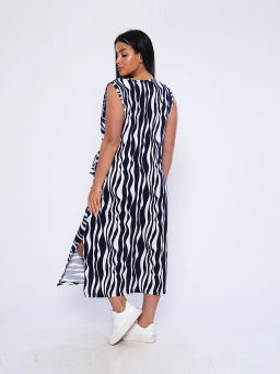 Платье женское, цвет синий белый