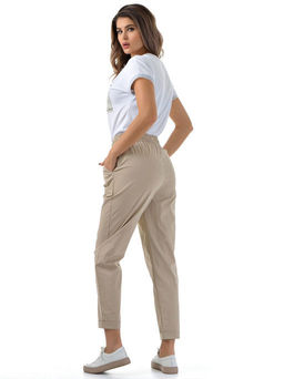 Хлопковые комфортные брюки резинка по поясу  ЦВЕТ БЕЛЫЙ! - А+б коллекция фото 3