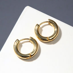 Серьги-кольца «Минимализм» закрытие, d=1,5 см, цвет жёлтое золото