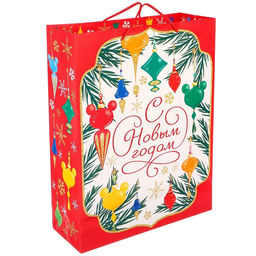 Пакет ламинированный вертикальный, 31 х 40 х 11,5 см С Новым годом!!, Микки Маус