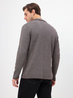 Кардиган мужской GREG G136-KF-жаккард (серый/корич.)