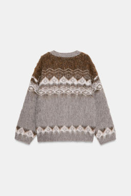 BRUSHED EFFECT JACQUARD KNIT CARDIGAN - Zara фото 4