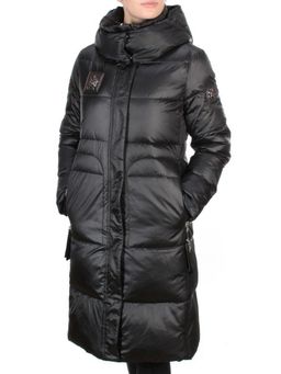 9110 BLACK Пальто зимнее женское FLOWERROVE (200 гр. холлофайбера) - Fashion фото 3