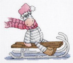 Klart набор для вышивания 8-260 На санках 19 х 17 см