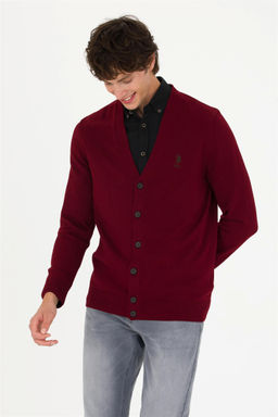 U. S. Polo Assn Мужской бордовый базовый трикотажный кардиган - U.s. polo assn фото 10