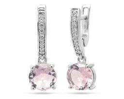 Серьги из серебра морганит, Хоста