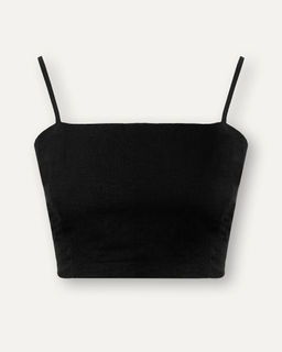 Укороченная блузка-топ из смесовой льняной ткани - Incity фото 6