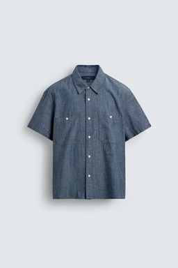 CAMISA CHAMBRAY DENIM / Azul medio - Zara фото 6