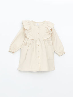 Bisiklet Yaka Kadife K?z ?ocuk Elbise