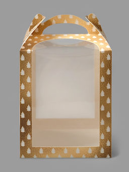 Цена за 5 шт. Складная коробка под маленький торт «Новый год: Золотые шары», 15×15×18 см