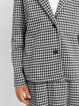 Жакет для девочек в черно-белую клетку виши - Mark formelle фото 5
