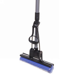 Швабра Селфи с губкой ПВА металлическая ручка 110 см(отжим один ролик) 8019