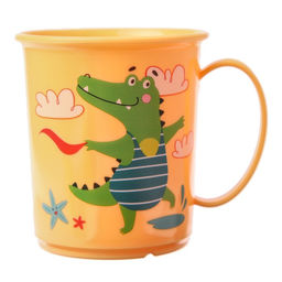 Кружка с декором 180 мл, детская, пластиковая, МИКС
