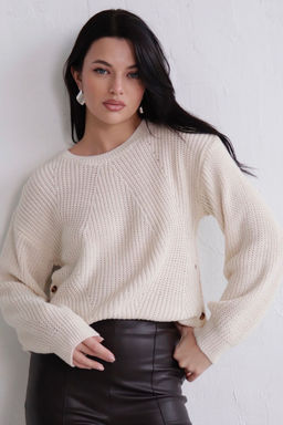 11072 Джемпер айвори с пуговицами - Martichelli фото 6