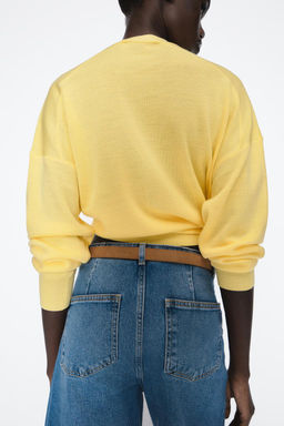 Z1975 WIDE-LEG CROPPED HIGH-WAIST BELTED JEANS - Zara фото 3