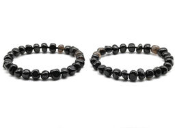 Браслет из обсидиана галтовка 8-11мм Радуга камня