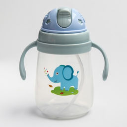 Поильник с силиконовой трубочкой и ручками, 400 мл., цвет МИКС - Simaland фото 3