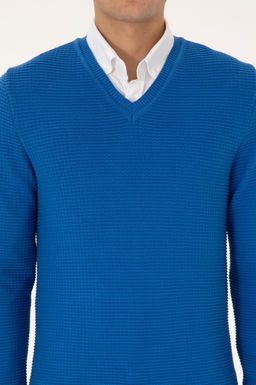 Erkek Regular Fit V Yaka Saks Kazak - U.s. polo assn фото 6