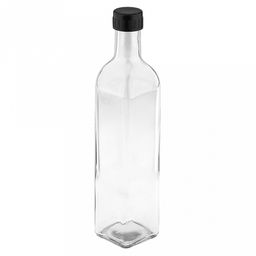 Бутылка стеклянная Сочи 520мл, 5,5х5,5см h27см, пластмассовая винтовая крышка, горло д2см (Китай) - Домашняя мода фото 2