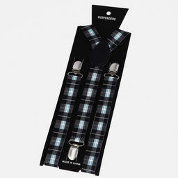 Подтяжки взрослые, ширина 2.5 см, цвет чёрный/зелёный