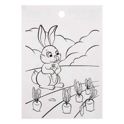 Цена за 10 шт. Наклейки детские бумажные «Зайки», c раскраской на обороте, 11 х 15.5 см