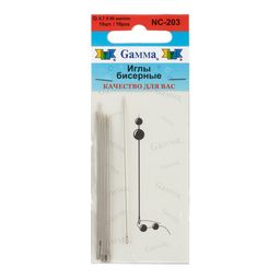 Gamma Иглы бисерные сталь NC-203 d 0.7 мм 10 шт