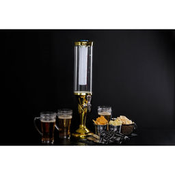 Башня пивная Петронас, 3 л, колба для льда, подсветка, 2 батарейки AG3, золотистая - Simaland фото 8