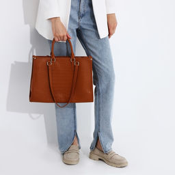 Сумка-тоут на молнии, цвет коричневый - Simaland фото 7