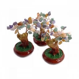 Дерево счастья с различными камнями - символ обретения всех благ 11см