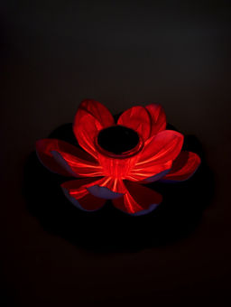 Садовый светильник для водоемов 28 х 28 х 9 см на солнечной бат-е "Лотос" бел N011