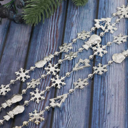 Бусы на ёлку Снежинки, длина 2.7 м, d=2.3 см, МИКС - Зимнее волшебство фото 2