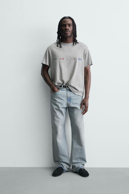 CAMISETA LAVADA GR?FICOS / Gris vigor?