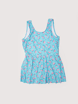 Esnek Kuma?tan Bask?l? K?z ?ocuk Etekli Mayo