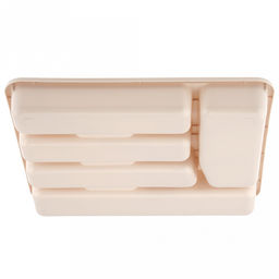Лоток для столовых приборов пластмассовый 34х27х5см, молочный (Россия)