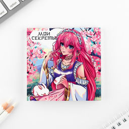 Цена за 2 шт. Подарочный набор блокнот-раскраска и восковые мелки «Аниме»