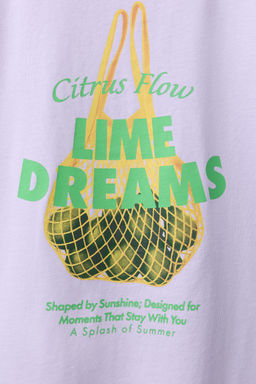 CAMISETA ESTAMPADO FRUTAS / Lila claro - Zara фото 5