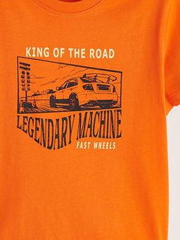 Bisiklet Yaka Bask?l? Erkek ?ocuk Ti??rt