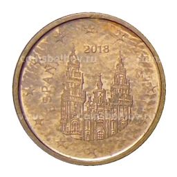 1 евроцент 2018 года Испания