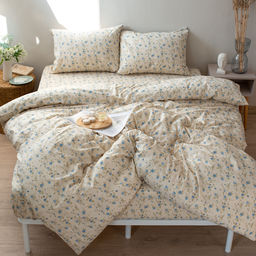 КПБ Чистый хлопок 1,5 спальный, наволочки 50х70, поплин, 100% хлопок, Гербариум ВБ Пододеяльник 146х215 с прорезью, простыня классическая 150х215 подшита с 4-х сторон, наволочки 50х70 с клапаном - 2 шт. - Традиция фото 59