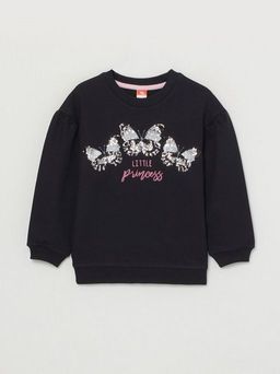 CRB wear/CWKG 62882-22-290 Джемпер модель свитшот для девочки, черный/Ex.Cherubino