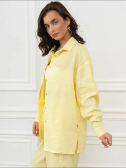 Рубашка женская Лён Белый - Modamica фото 25