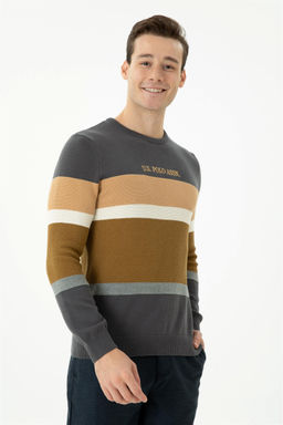 Мужской свитер антрацитового цвета - U.s. polo assn фото 10