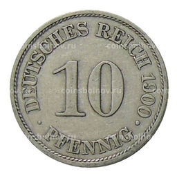 Монета 10 пфеннигов 1900 года A Германия