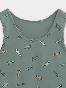 Майка для мальчиков зеленая с принтом - Mark formelle фото 6