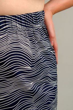 Арт. 9173 Пижама с брюками 50-60 (6 шт) Цвет:верх темно-синий, низ сине-белый