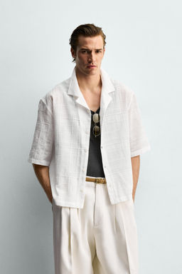 CAMISA RELAXED FIT ALGOD?N - LINO / Blanco - Zara фото 2