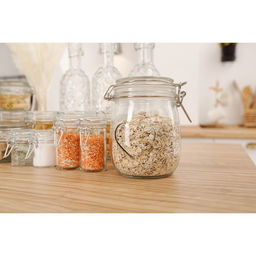 Банка для сыпучих продуктов Доляна «Галерея», 100 мл, 6.5×10.6 см, с бугельным замком, стекло