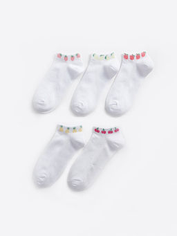 Desenli K?z ?ocuk Patik ?orap 5li